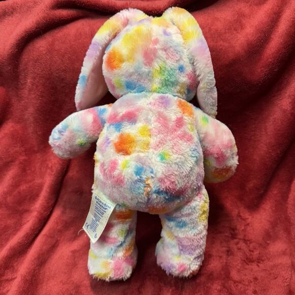 Build-A-Bear Tie-Dye Rainbow Bunny Plush Stuffed Animal 16” Pastel Multicolor - Picture 2 of 5